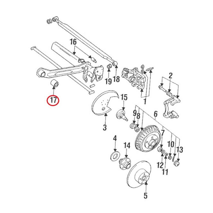 Audi Trailing Arm Bushing - Rear 4A0511247